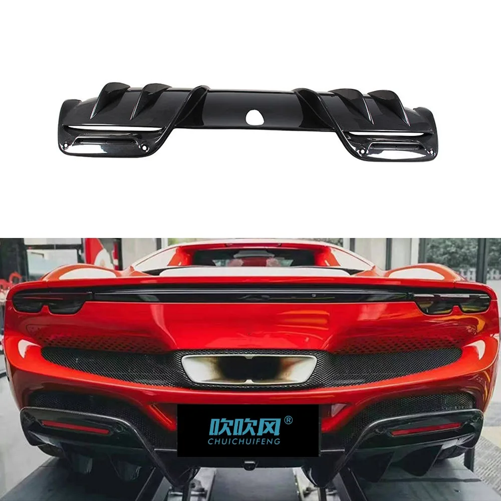 

For Ferrari 296 Dry Carbon Fiber Side Skirts Rear Lip Front Bumper Candards Rear Diffuser Trim Body Kit Car Accessories