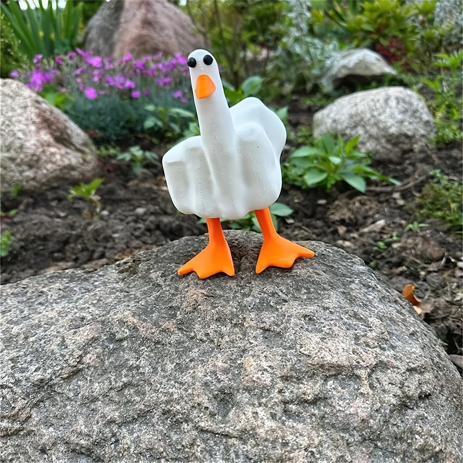 1pc simulation middle finger duck ornaments resin crafts garden courtyard home home micro landscape home decorations