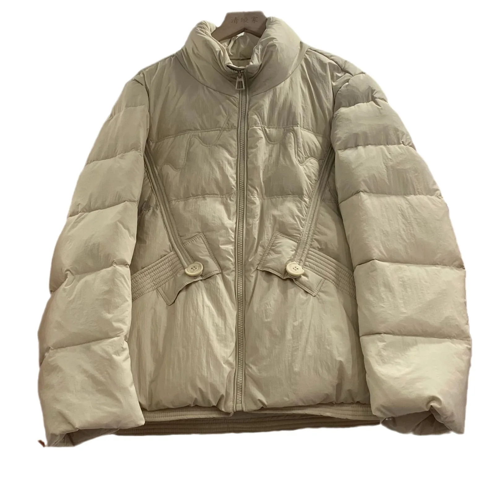 Down Jacket for Women in Winter 2024, Stand Up Collar for Slimming, Fashionable and Stylish White Duck Down Warm Jacket