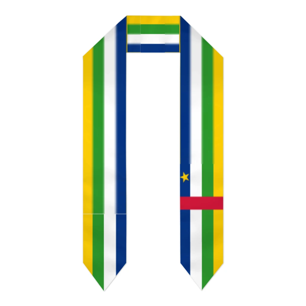 

Выпускной шарф с флагом Центральной Африки, шаль, палантин, сапфирово-синий цвет со звездной полосой, аксессуар для платья бакалавра, лента