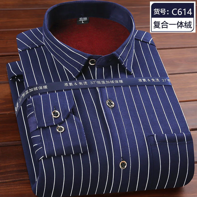 Camisa xadrez de manga comprida masculina, confortável, respirável, grossa, quente, tamanho grande, casual, tendência da moda, outono, inverno, novo, 2024