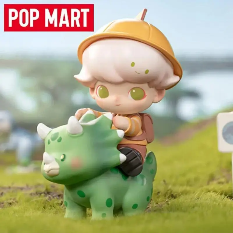 

POP MART DIMOO Серия «Мир Юрского периода» Сюрприз Mystery Box слепая коробка фигурка мультяшная модель Mystery Box коллекция для девочек