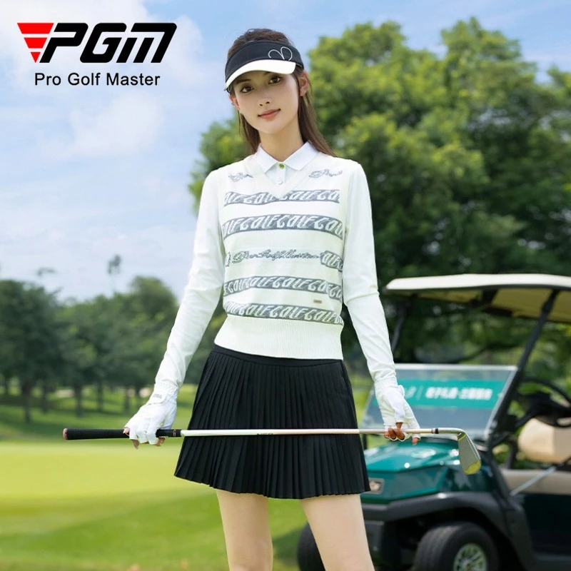 

PGM Women Golf V-neck Warmth Vest Autumn Winter Sports Top YF862