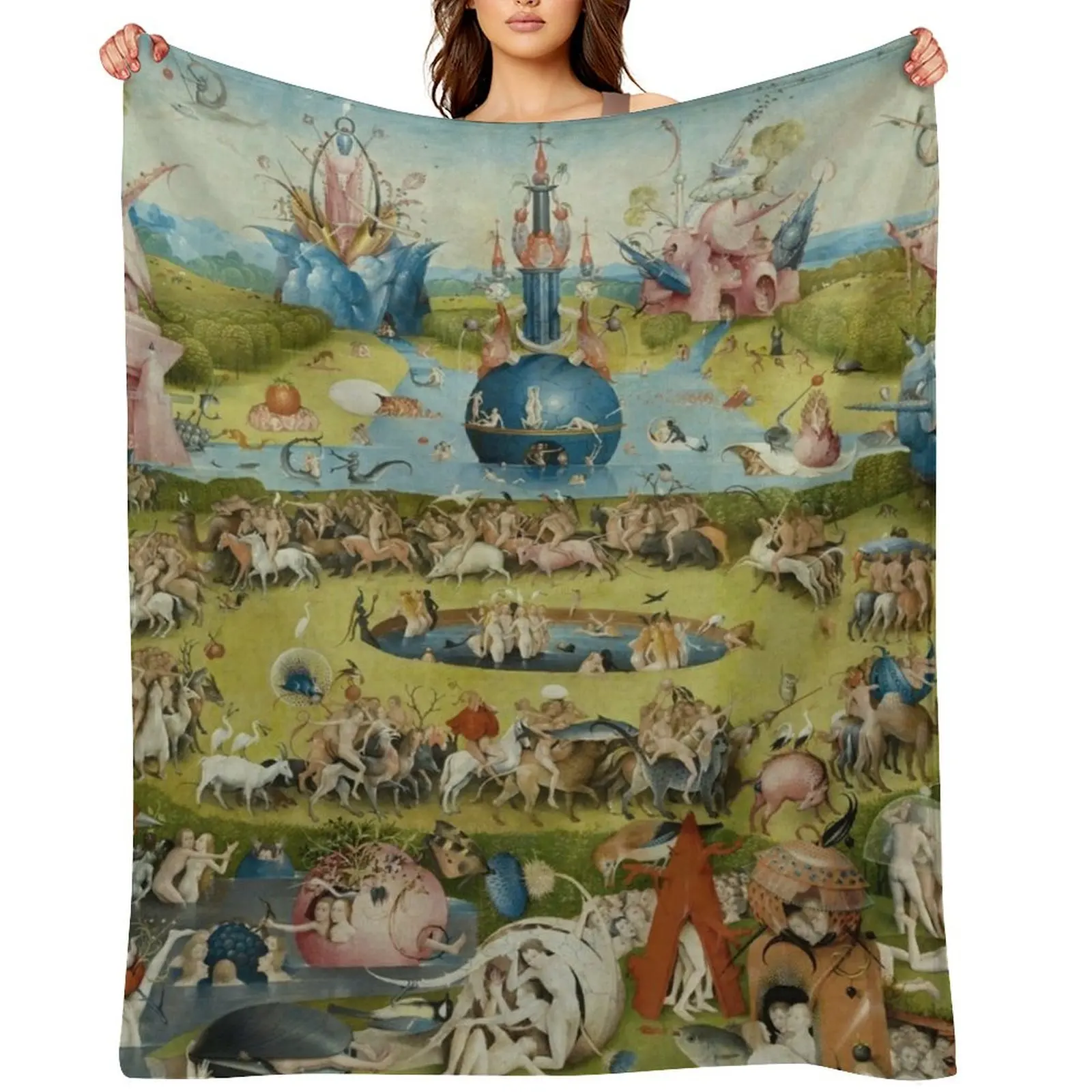 

The Garden of Earthly Delights - Hieronymus Bosch Throw Blanket Loose Cute Plaid For Decorative Sofa Summer Beddings Blankets