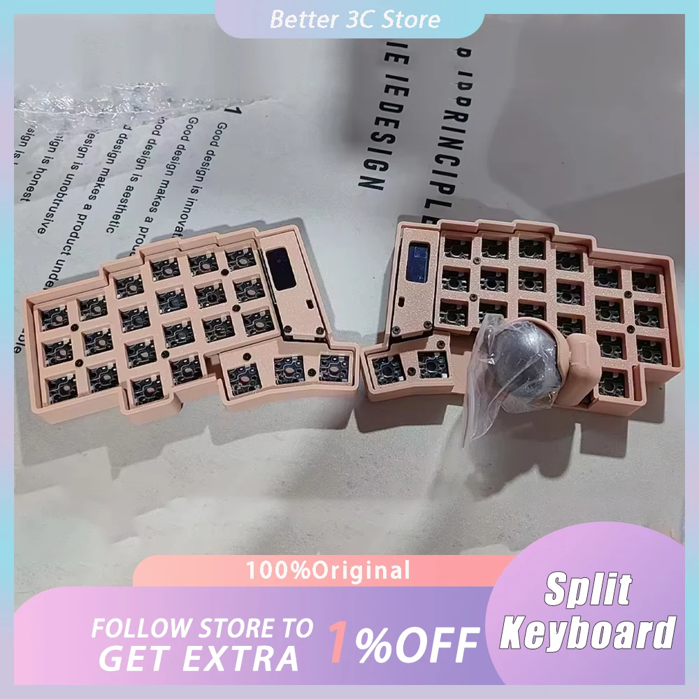 

Keyball 39/44/61 Split Keyboard Kit with Trackball OLED Screen Wireless Split Mechanical Keyboard Kit Support ZMK Custom Gift