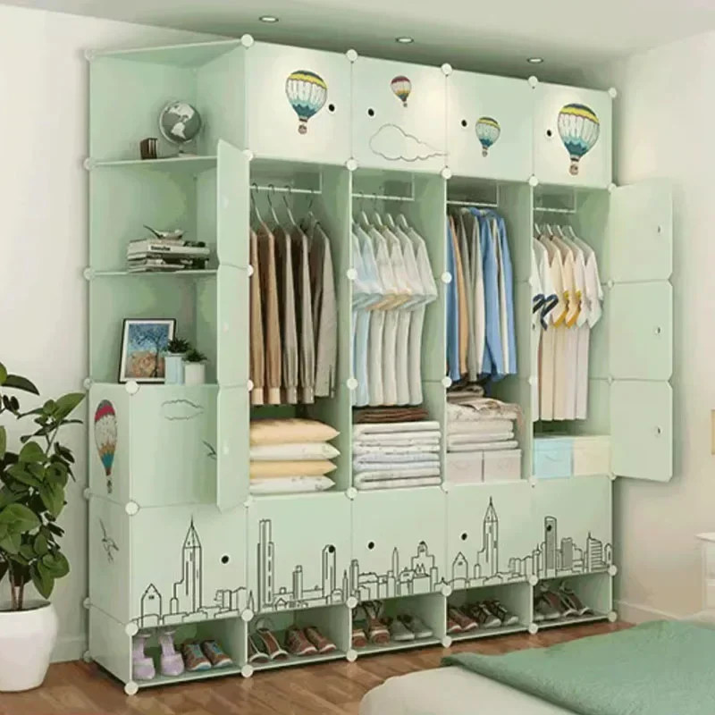 Placard Plastic Closet Cabinet Portable Bedroom Baby Shelf Drawers Modular Open Modern Wardrobe Small Salon Furniture