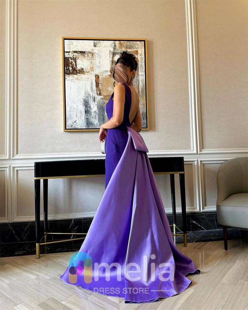 Amelia Evening Dresses Backless Purple Crepe for Special Occasions Formal Gowns Elegant Party Dresses Woman For Dubai 2024