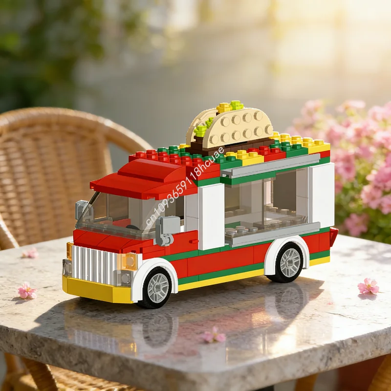 168pcs MOC Taco Truck Collectible Minifigures Series Model Building Blocks Architecture Christmas Gifts Creative Toys Idea Brick