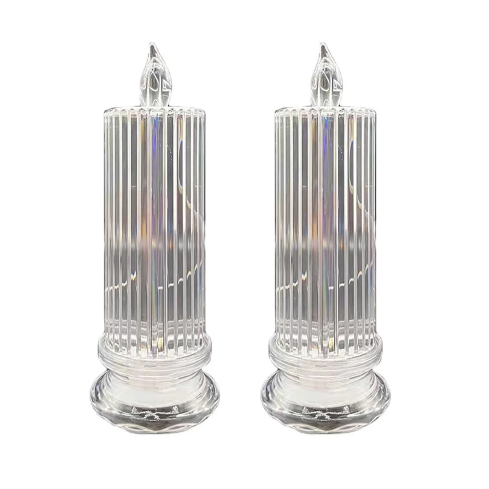 2 個の LED ライト耐久性のある家の装飾滑らかな表面クリエイティブな屈折パターンデスク用電気ランプ