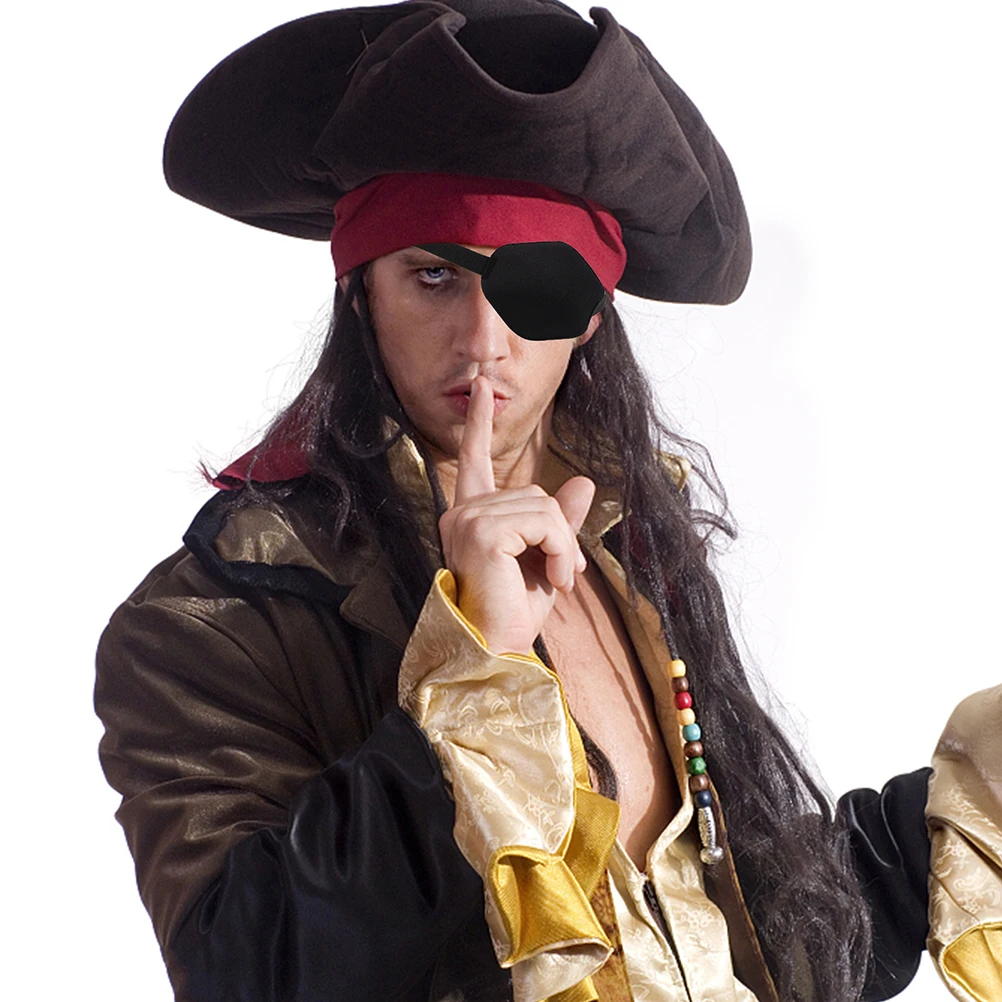 

4 Pcs Single Eye Mask Toys Eyepatch Vision Improvement Halloween Props Pirate Costume Accessories Black Child Reusable