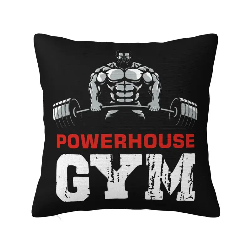 Luxury Bodybuilding Fitness Powerhouse Gym Cushion Cover 45x45cm Soft Pillow Case for Car Square Pillowcase Home Decor