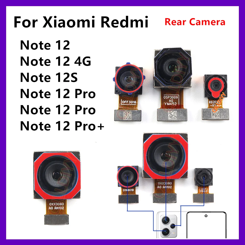 

Rear Camera For Xiaomi Redmi Note 12 Pro Plus 4G 5G Note12 Pro+ View Back Camera Module Backside Replacement Spare Parts