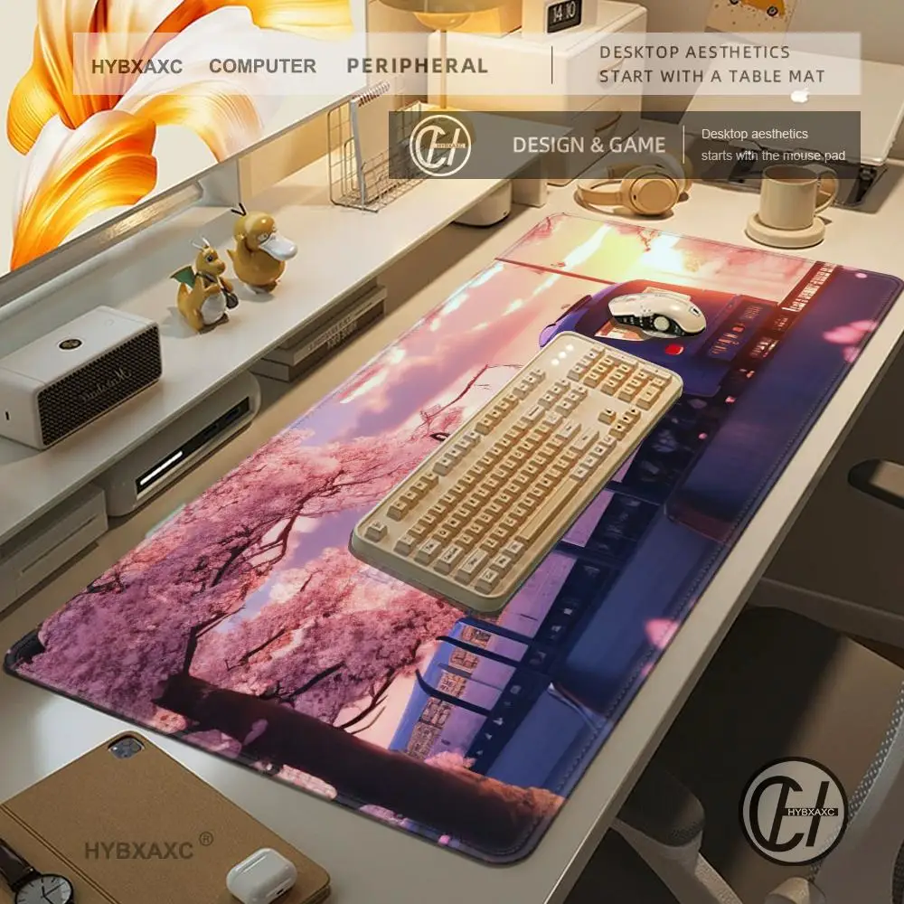 Alfombrilla de ratón de tren, bonita alfombrilla de escritorio HD, alfombrillas de teclado extendidas para juegos, alfombrilla de ratón grande para jugadores XXL de 90x40cm