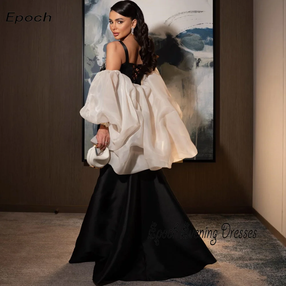 Epoch-Vestido largo de noche con tirantes para mujer, elegante vestido de fiesta de cóctel con mangas abullonadas, 2024