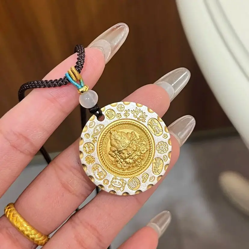 

Благословение желтое ожерелье Джамбала, мужские ювелирные изделия, этнический стиль, Будда, безопасная пряжка, кулон, женский свитер, цепочка, аксессуары