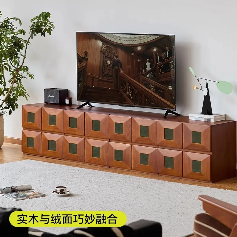 

Retro card door cabinet module combination cabinet medieval solid wood chest cabinet