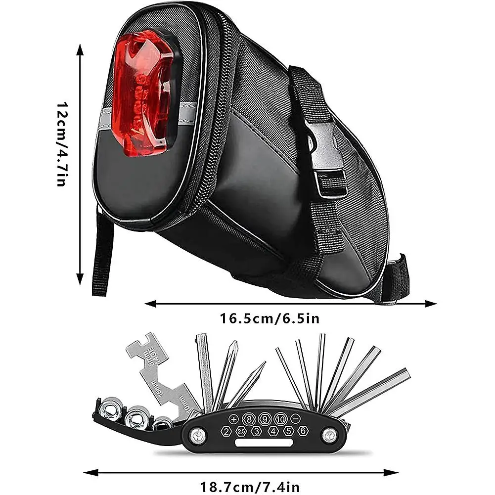 16-in-1 Multi-function Bicycle Saddle Bag For Repair Bicycle Tool Kit