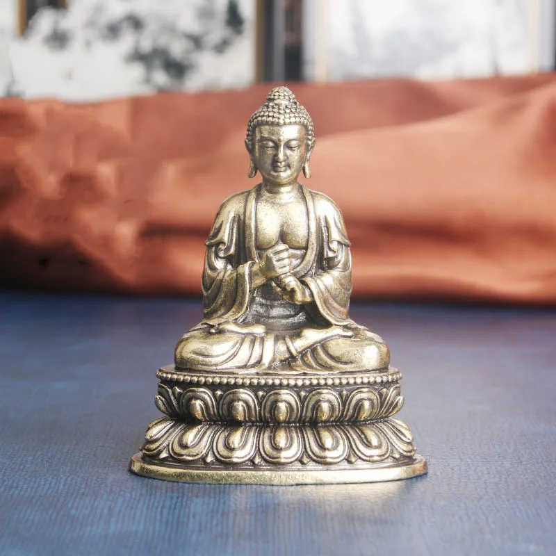 Brass Great Day Tathagata Buddha Figurines Sculptures Tea Pet Gifts Copper Fengshui Statuette