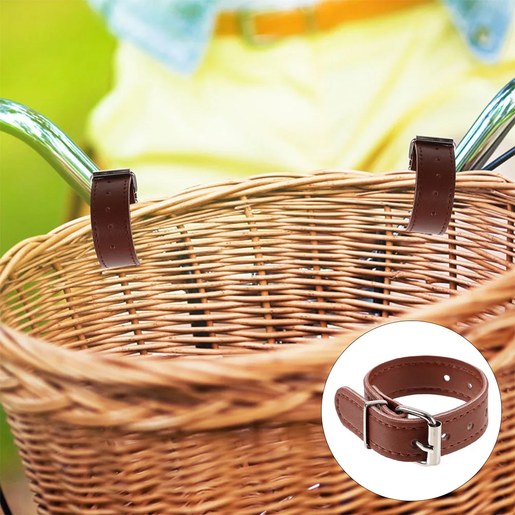 4Pcs Bike Basket Straps PU Vibrant Colors Quick Install Detachable Cycling Parts PU Bike Basket Strap Bicycle Strap