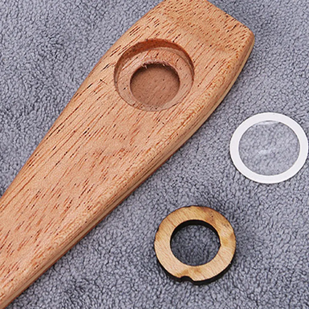 1 قطعة كازو خشبي كاكي صوت رنين طبيعي آلة موسيقية جيتار القيثارة شريك كازو خشبي تعليمي #5