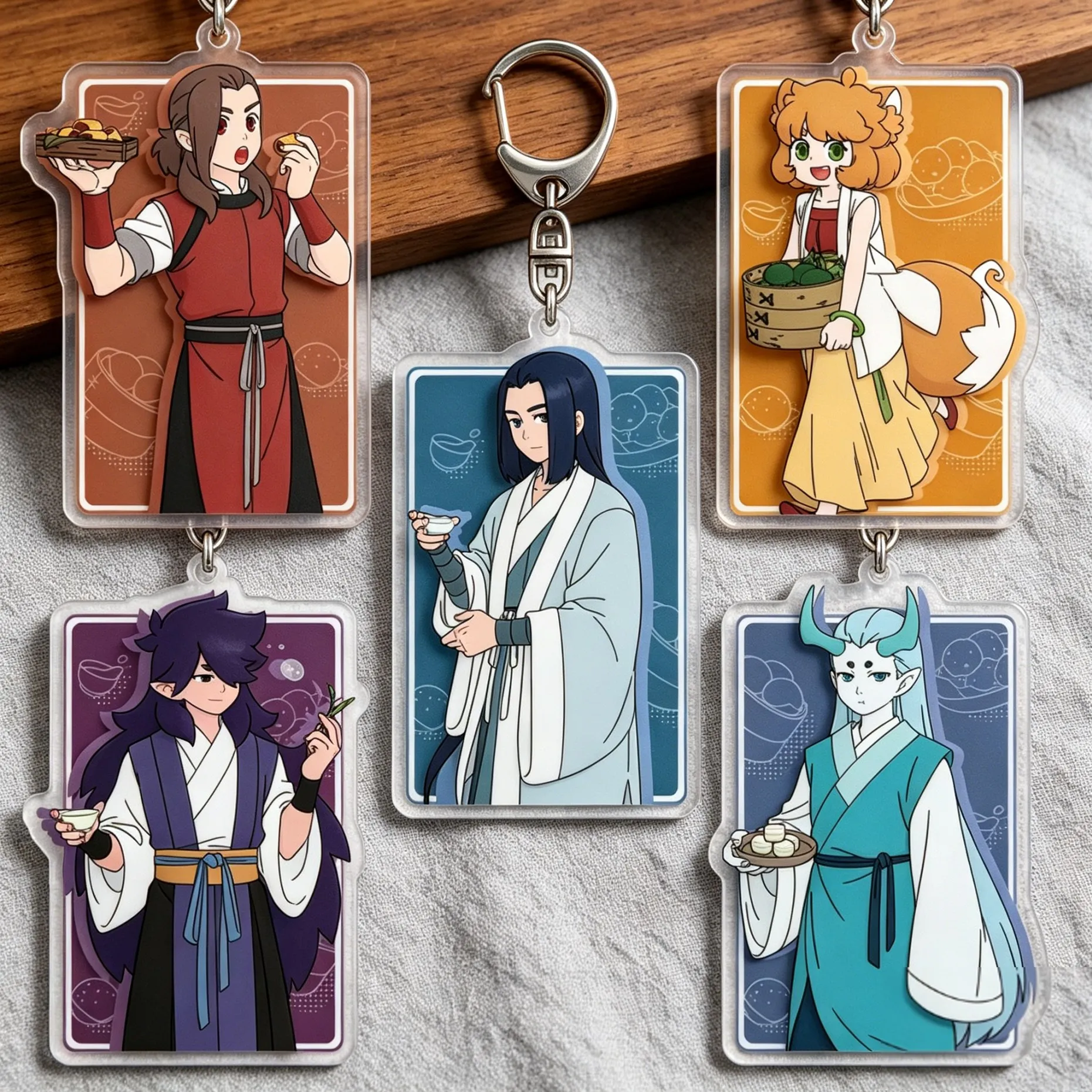 The Legend of Hei Nezha Wuxian Fengxi Xuzhun Luozhu Ruoshui Official HD Acrylic Keychain Bag pendant Bag Charm anime goods Gifts