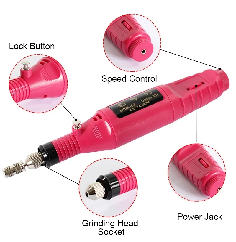 الكهربائية مسمار ساندر المهنية مسمار آلة الحفر معدات طحن قاطعة المطحنة مسمار ساندر ملف لأدوات صالون مانيكير