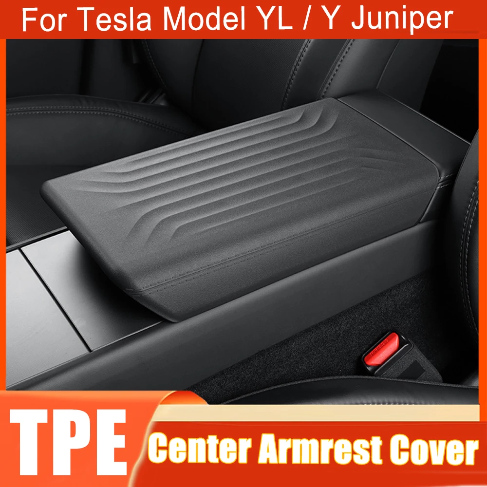 For Tesla Model YL /Y Juniper /3 Highland Armrest Cover Center Console Box Shell TPE Scratch Proof Wear Resistant Easy Install