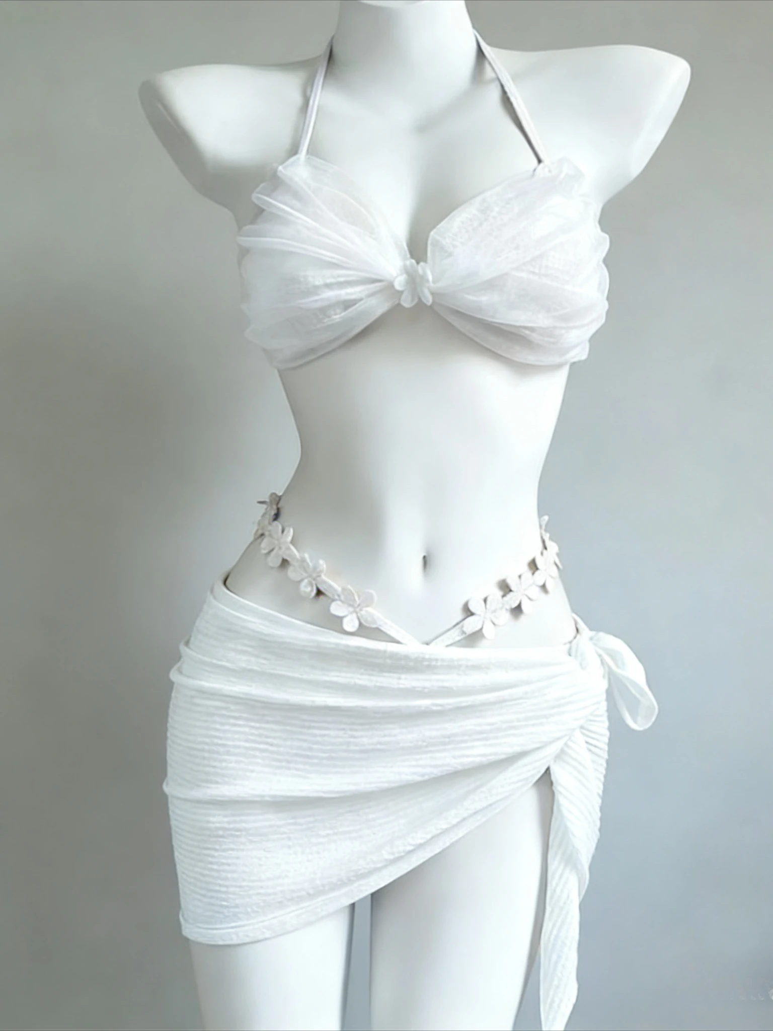 

Новый модный женский купальник-бикини из 4 предметов с высокой талией, принтом и длинными рукавами, для пляжного отдыха, коллекция 2026 года