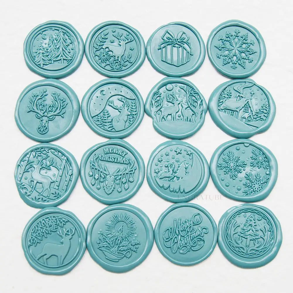 Retro Merry Christmas Snowflake Reindeer Seal Wax Stamps Copper Brass for DIY Scrapbooking Wax Sealing Stamp Envelope Decoration