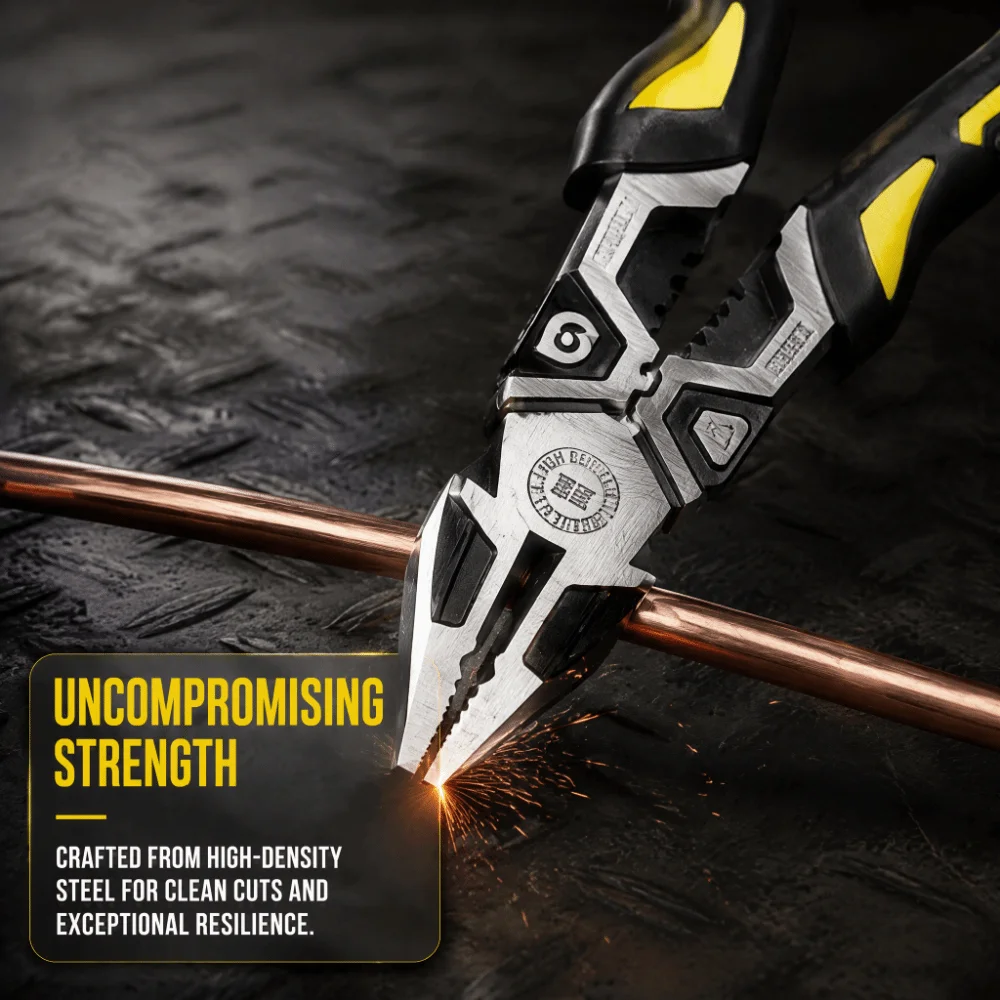 9-Inch Length Tiger Clamp Pliers Alloy Steel Material Multi-Functional Wire Cutter Pliers Wire Stripping Capability