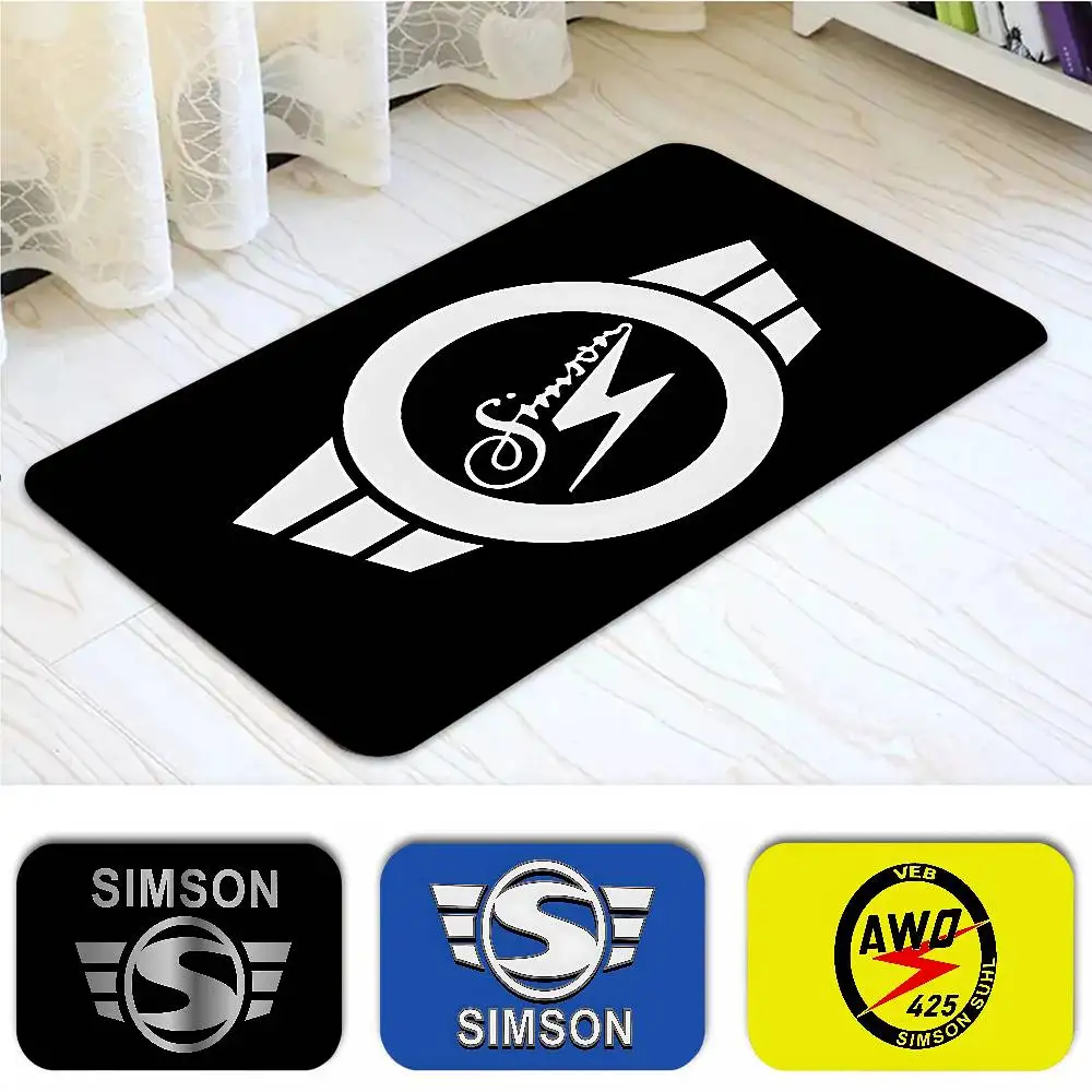 Motorcycle S-Simsons Carpet Bathroom Anti-slip Mat Door Mat Home Decoration Mat Entrance Door Mat Scratch-resistant Door Mat