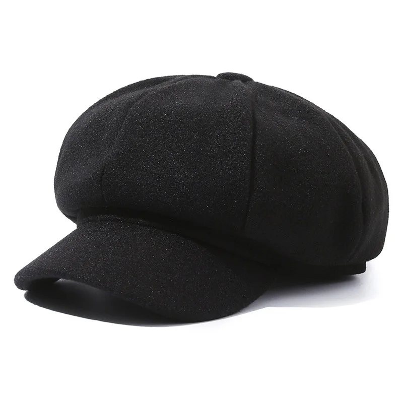 

High Quality Octagonal Beret Hat Solid Color Vintage Baker Fashion for Girls Perfect Autumn Winter Accessory Size L