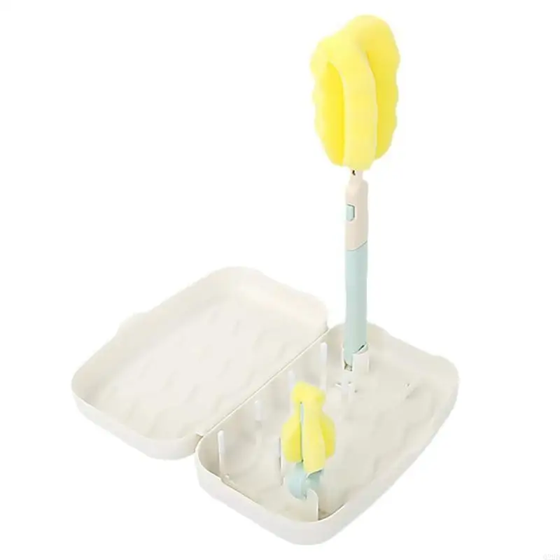 

Q22D Bottle Drying Rack with 7 Stand Detachable Bottle Brush Pacifier Drying Holder Box for Baby Feeding Bottle Deep Cleaning