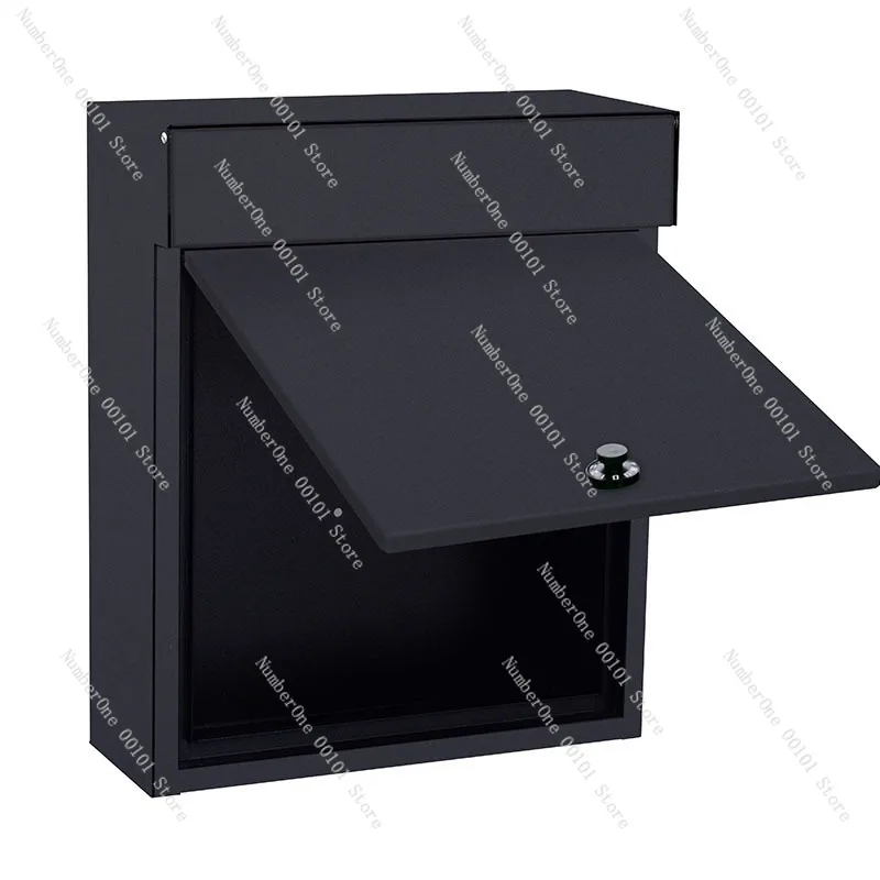 Large Black Outdoor Mailbox for Home Use with Lock