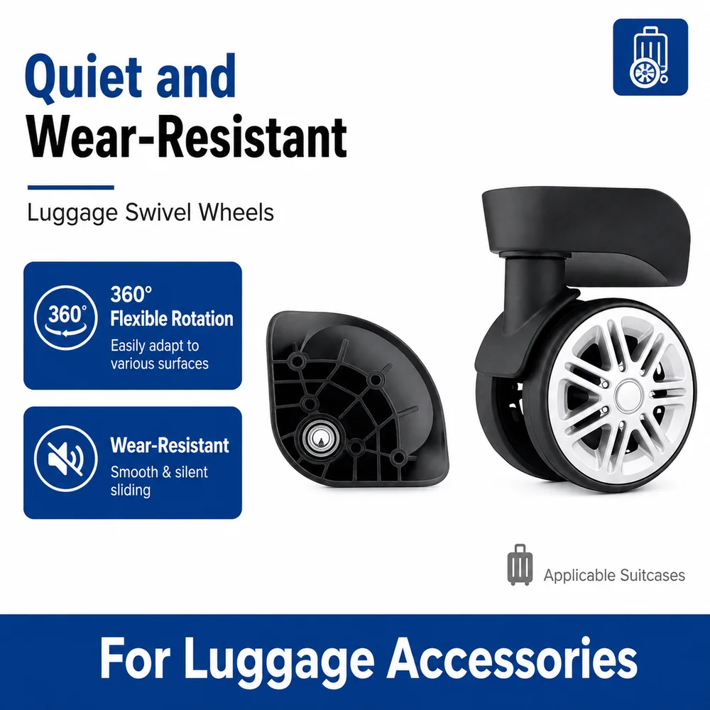 Silent Replacement Luggage Wheels - Ruote universali per valigie, compatibili con