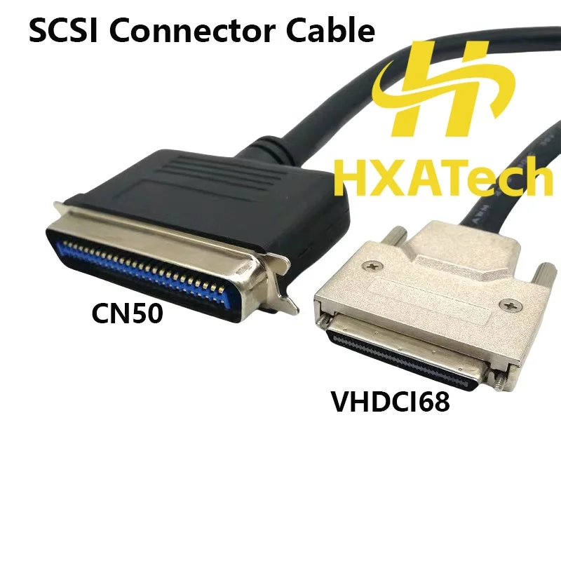 HXATech - Cable de alimentación con conector SCSI CN50 a VHDCI68, conector macho CN50 a conector macho VHDCI68, cable de datos con doble blindaje de 1,8 m