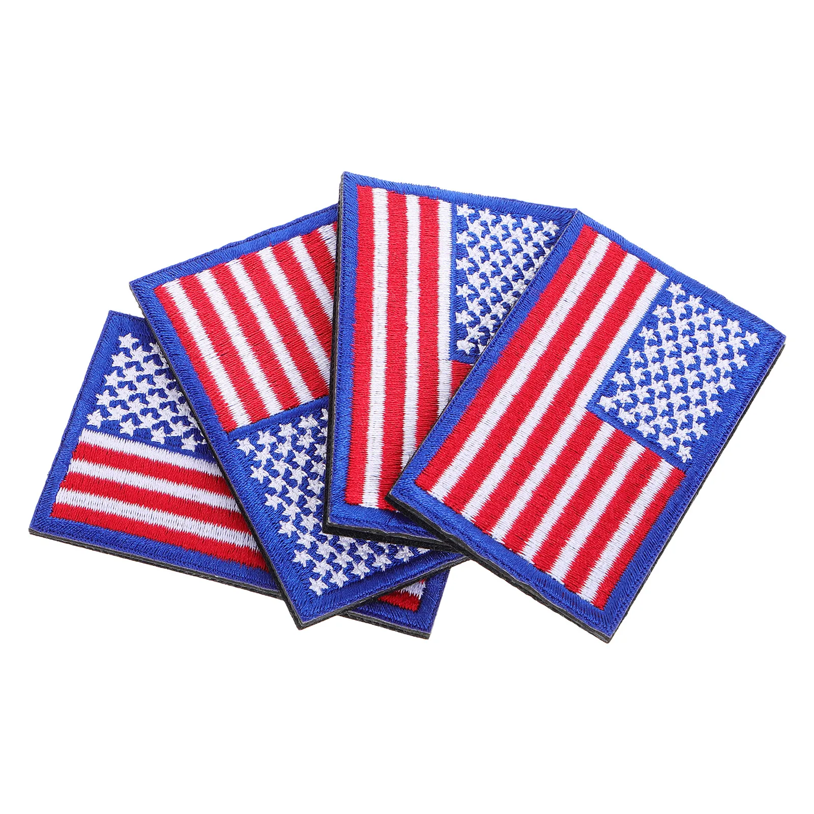 

4pcs American Flag Patch Patriotic Embroidered Usa Iron On Patches For Backpack Jackets Hats Caps Pants Sewing Badges Country