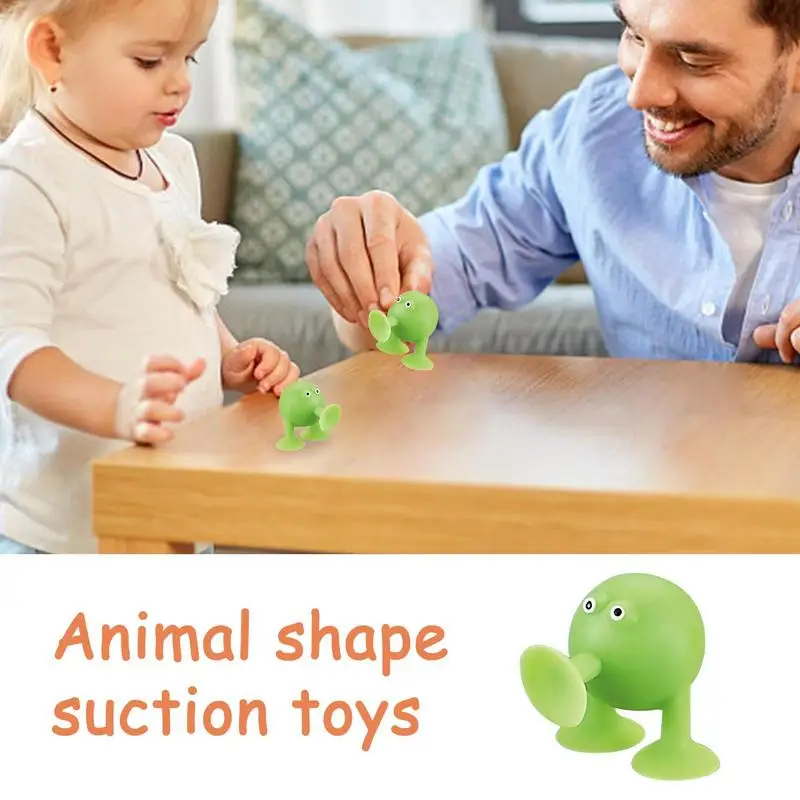 Soft Silicone Building Blocks Toy Animal Shape Suction Toy For Kids Stress Release Parent-Child Interactive Game Sucker Bath Toy