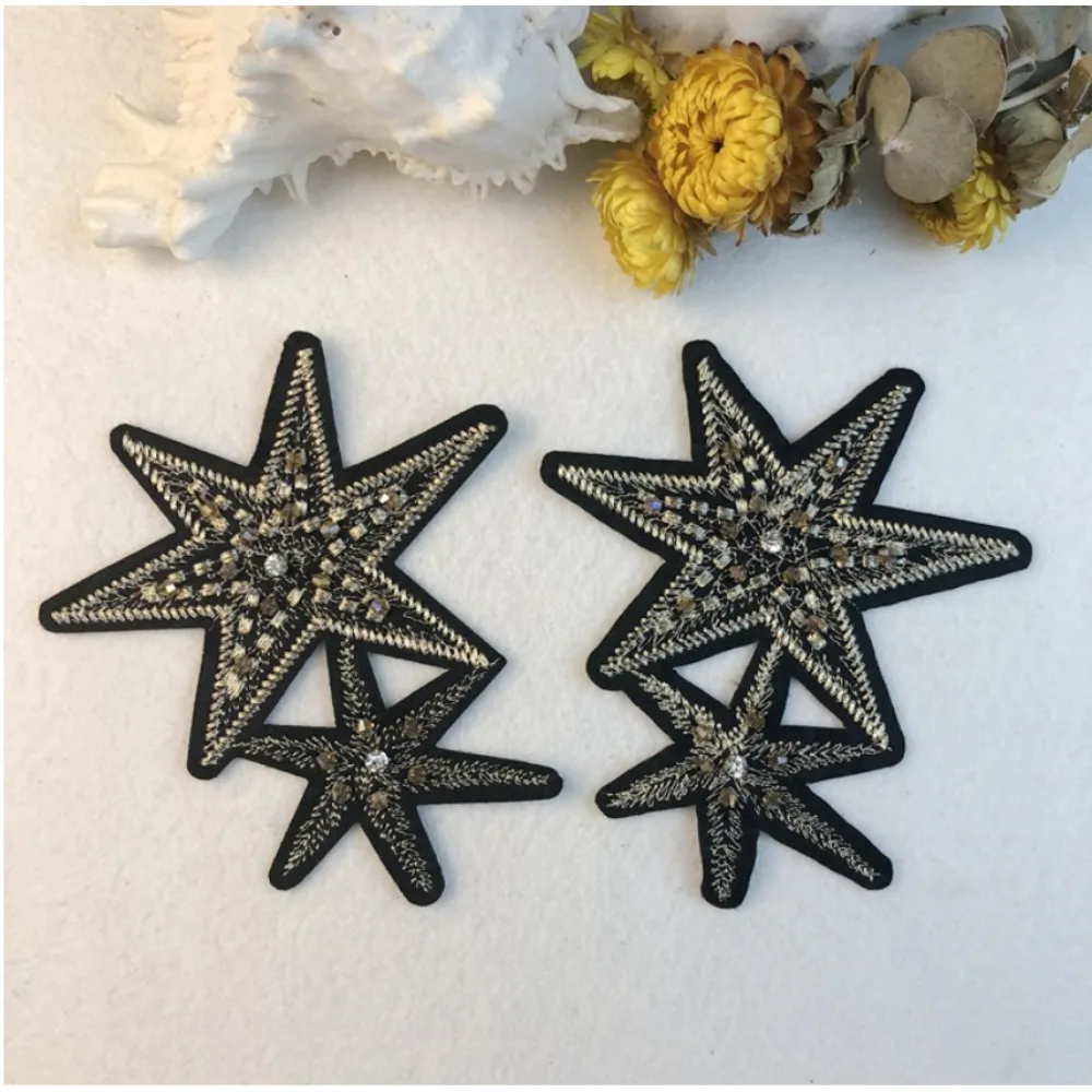 Recommends One-piece Five-pointed Star Fashion Supply Embroidered Bottom Hat Decoration Patch Accessories