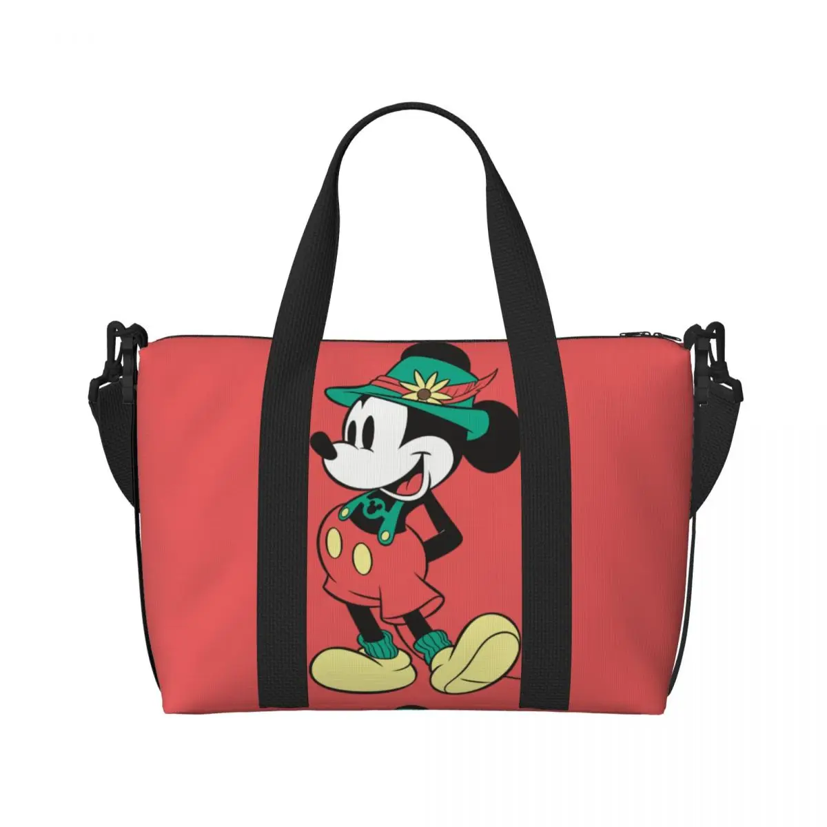 Custom Leprechaun Mickey Mouse Groceries Shopping Tote Bag Women Large Capacity Beach Gym Travel Bags