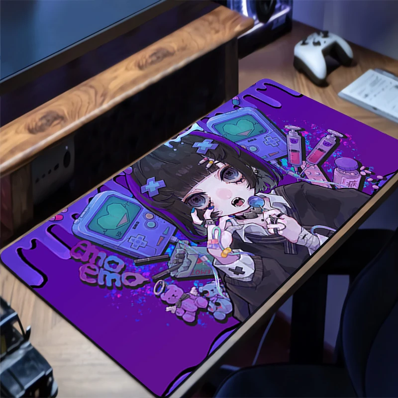 

Mouse Pad Exquisite Design Non-Slip Desk Mat Anime Girls Gaming Accessories Stitched Edges For Home And Game For Gamer Mousepad