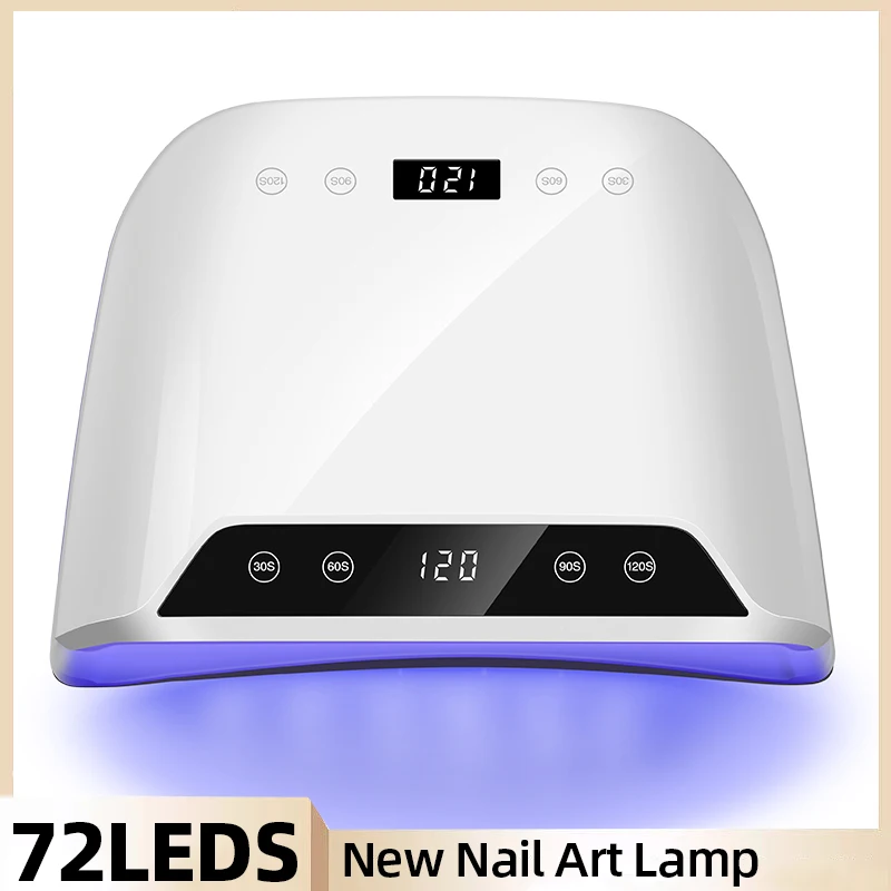 2024 Professional Nail Drying Lamp for Manicure Salon 72LEDS Nails Gel Polish Drying Machine With Auto Sensor UV LED Nail Lamp