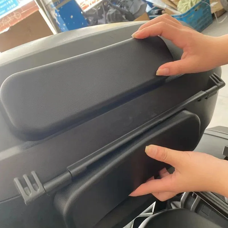 مسند ظهر بلاستيكي عالمي للدراجات النارية، مسند ظهر مبطن مستدير جديد مريح لملحقات صندوق أمتعة الدراجات النارية #4