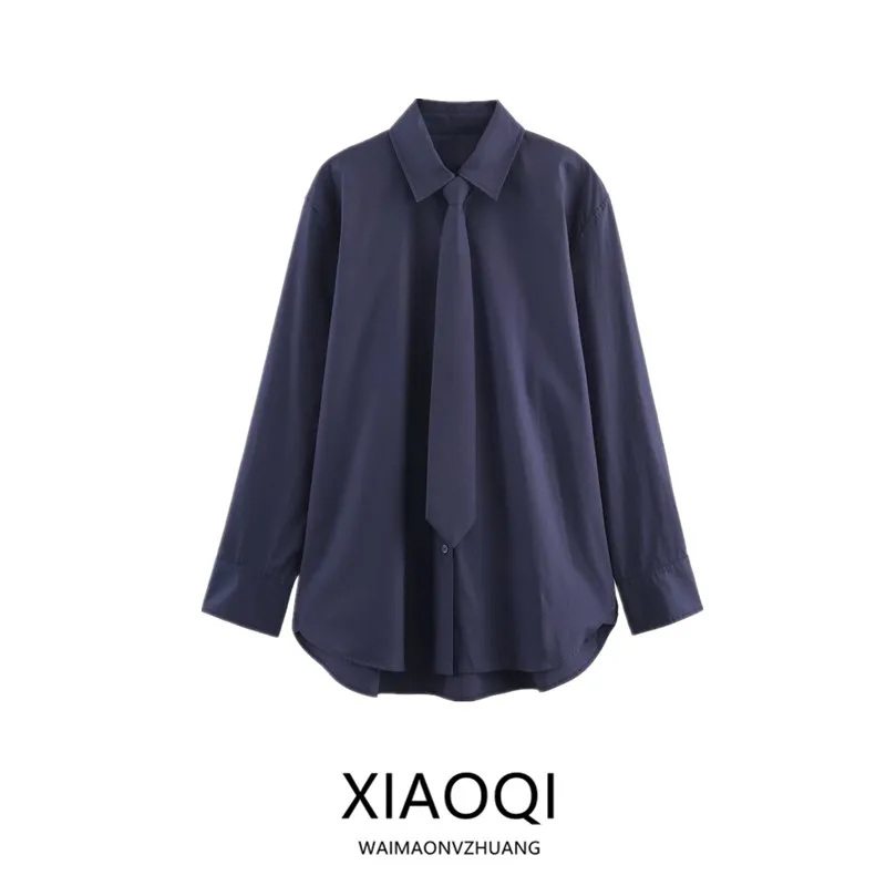 

Зима 2025 г., женские модные длинные свеки, свободные галстуки, универсальные, Новое поступление, Ele Busin, повседневные, европейские, женские...