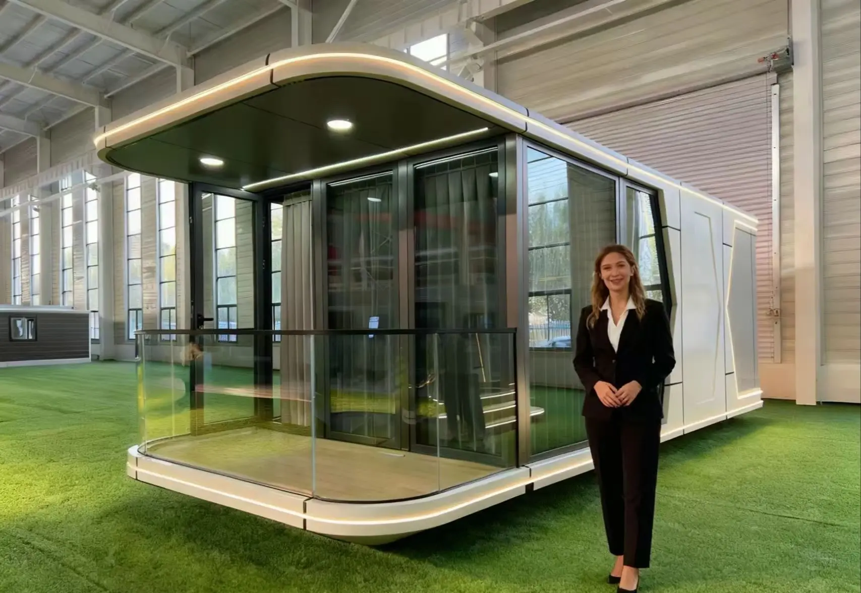 Deposit High quality luxury prefabricated houses; Space capsule style house factory; Insulated prefabricated vacation home.