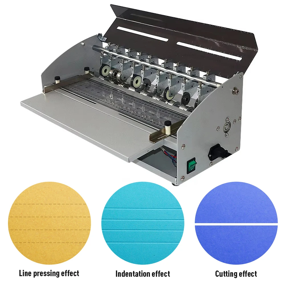 Metal 460mm Paper Creasing Machine 4 In 1 Automatic Paper Perforating Machine For Paper Card Book Scoring Folding