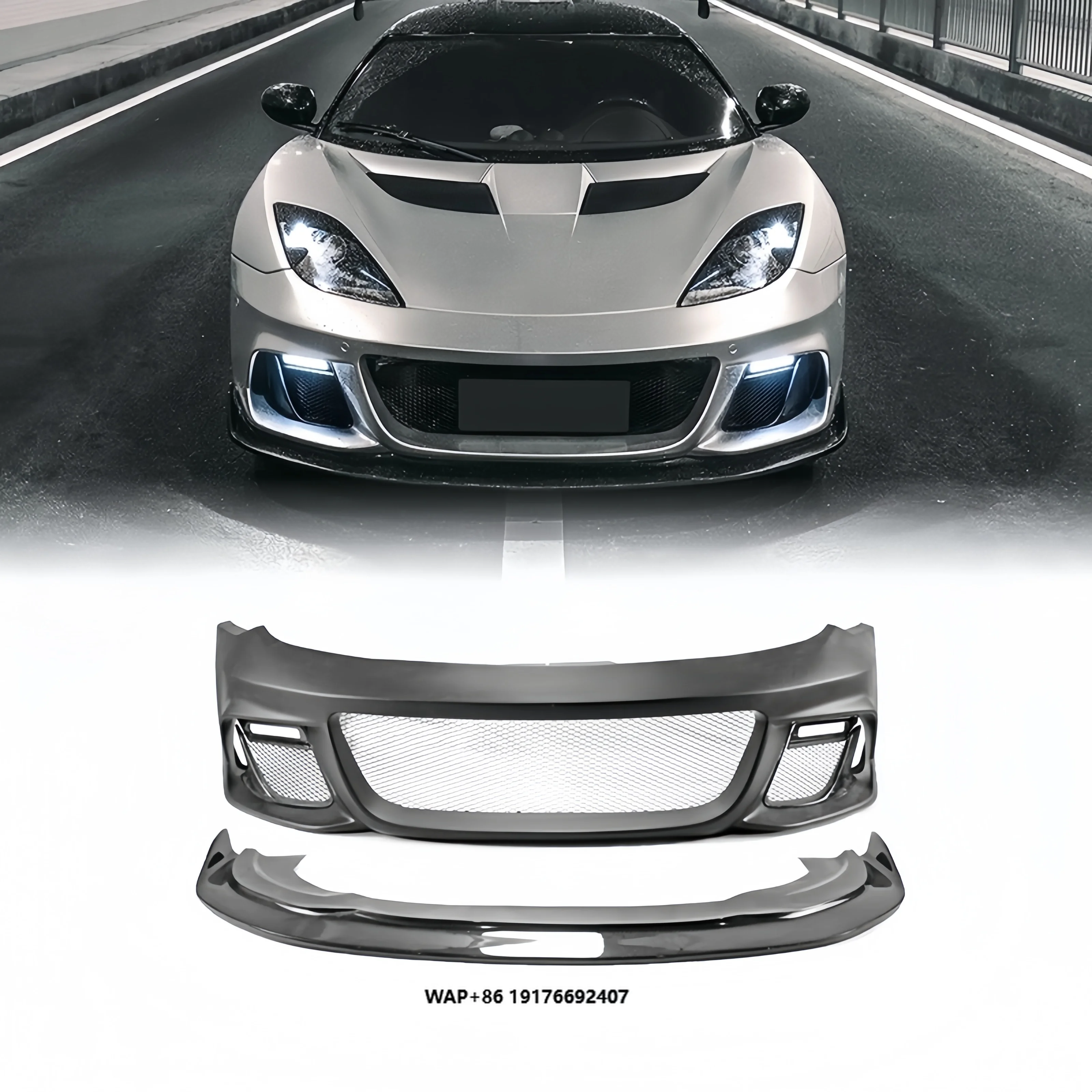 Compatible With Lotus Evora Carbon Fibre Tuning GT430 Front Bumper and Rear Bumper Lip Large Surround Facelift
