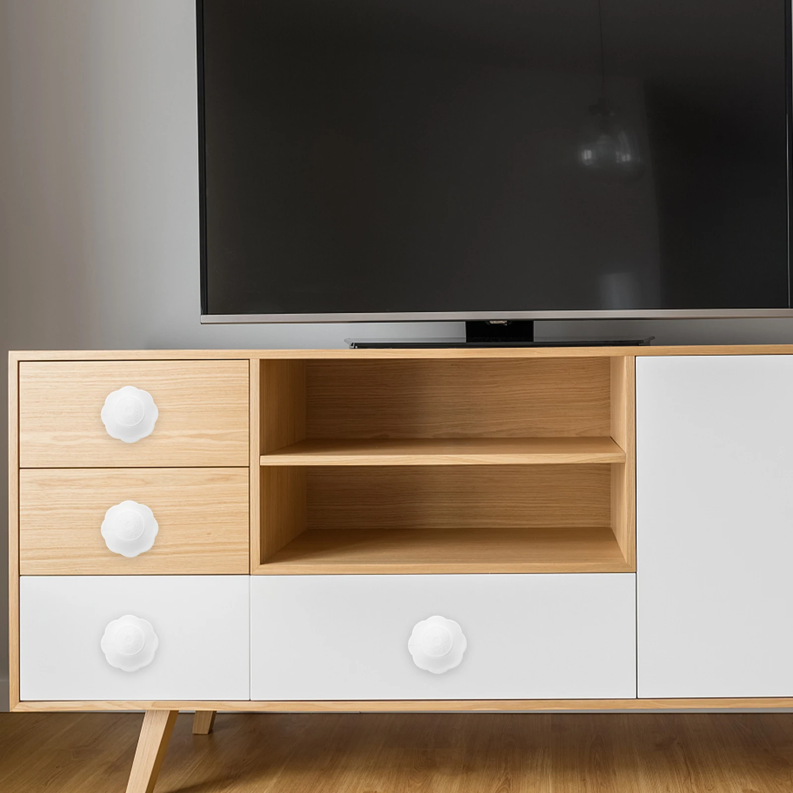 10pcs Adhesive Cabinet Door Handles Self-Stick Wardrobe Pulls Drawer Knobs Wear-Resistant Stick-On Handles For Kitchen Furniture