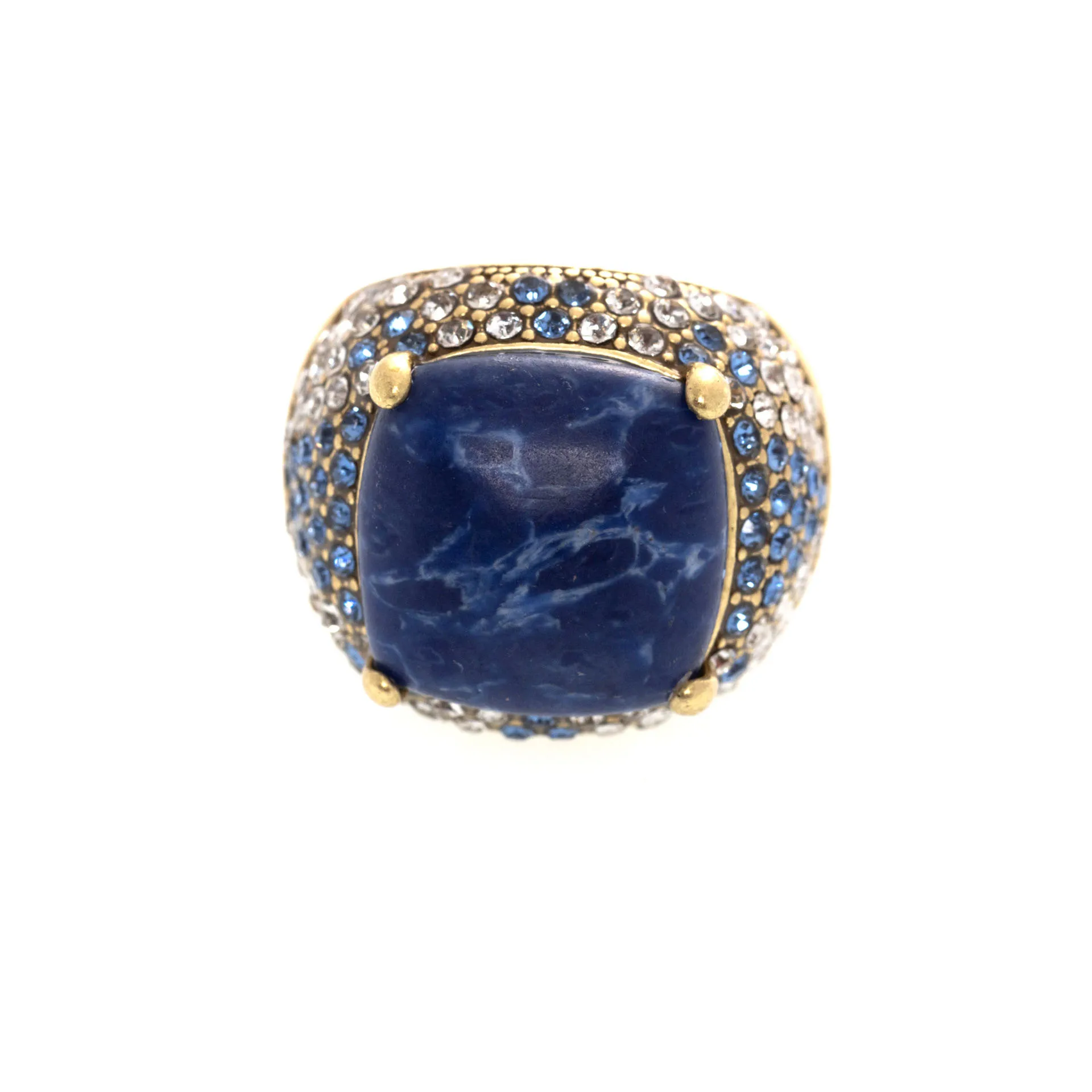 Lapis Lazuli Ring Copper Alloy Inlay Lightweight Luxury Clothing Jewelry Accessory Birthday Christmas Party Gifts for Women Men
