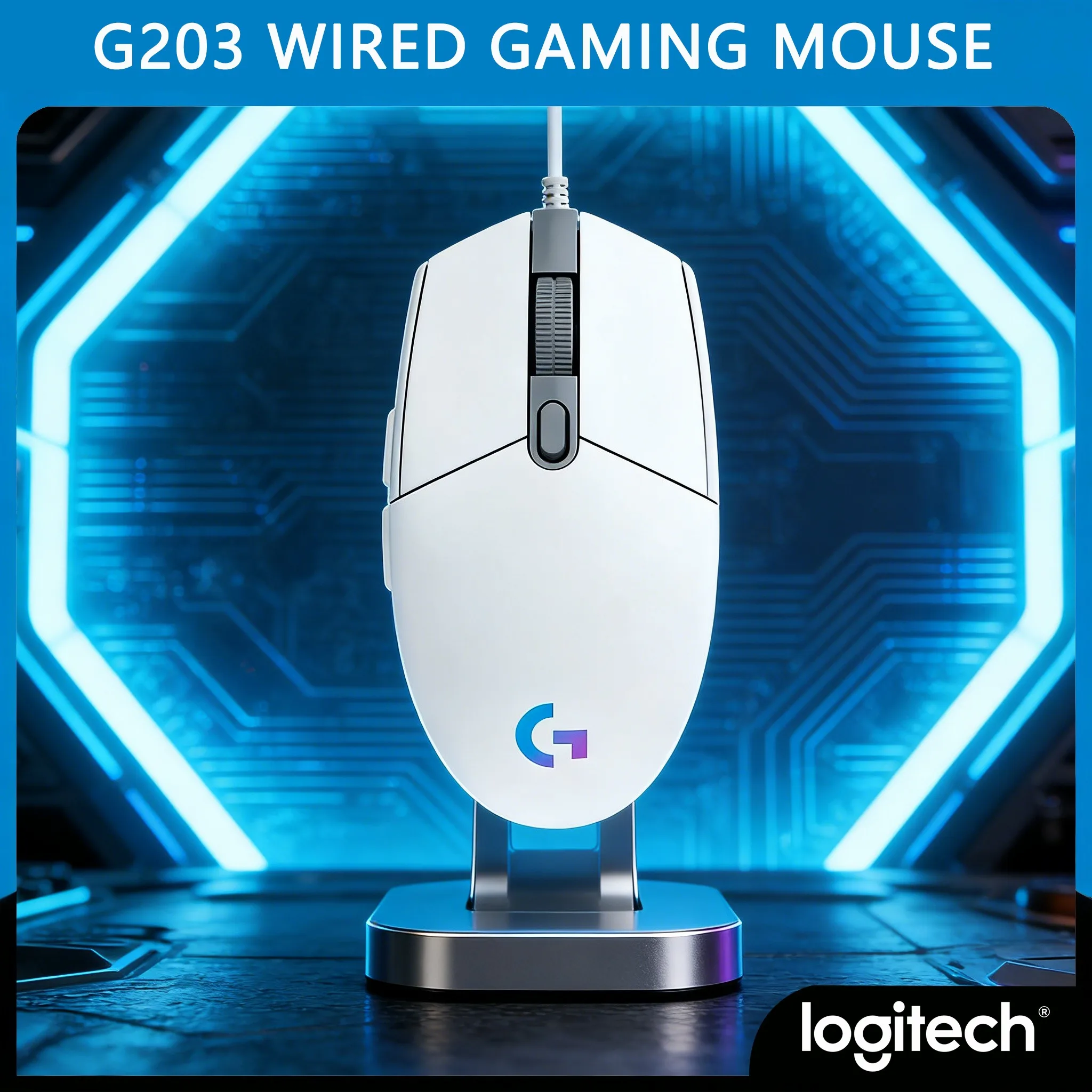 

Мышь Logitech G203 с двойным назначением и RGB-подсветкой для эстетичного рабочего пространства